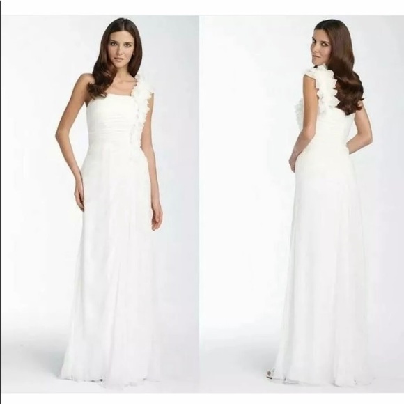 Tadashi Shoji Navy blue chiffon gown size 2 - Picture 2 of 7